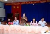 Phó Bí thư thường trưc thị ủy Tạ Thu Thủy  kiểm tra công tác chuẩn bị Đại hội tại  Đảng bộ phường Hưng Chiến
