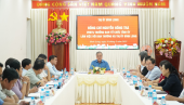 Trưởng Ban Tổ chức Tỉnh uỷ Nguyễn Hồng Trà làm việc với Ban Thường vụ Thị ủy Bình Long