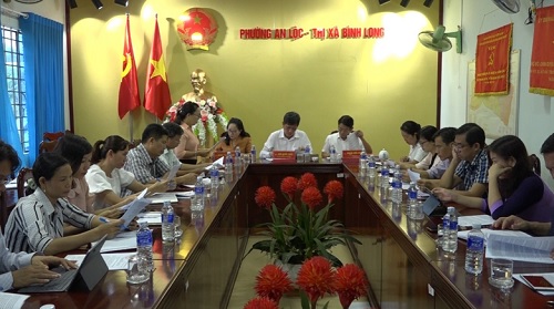 Lãnh đạo Thị ủy làm việc với Đảng ủy phường An Lộc