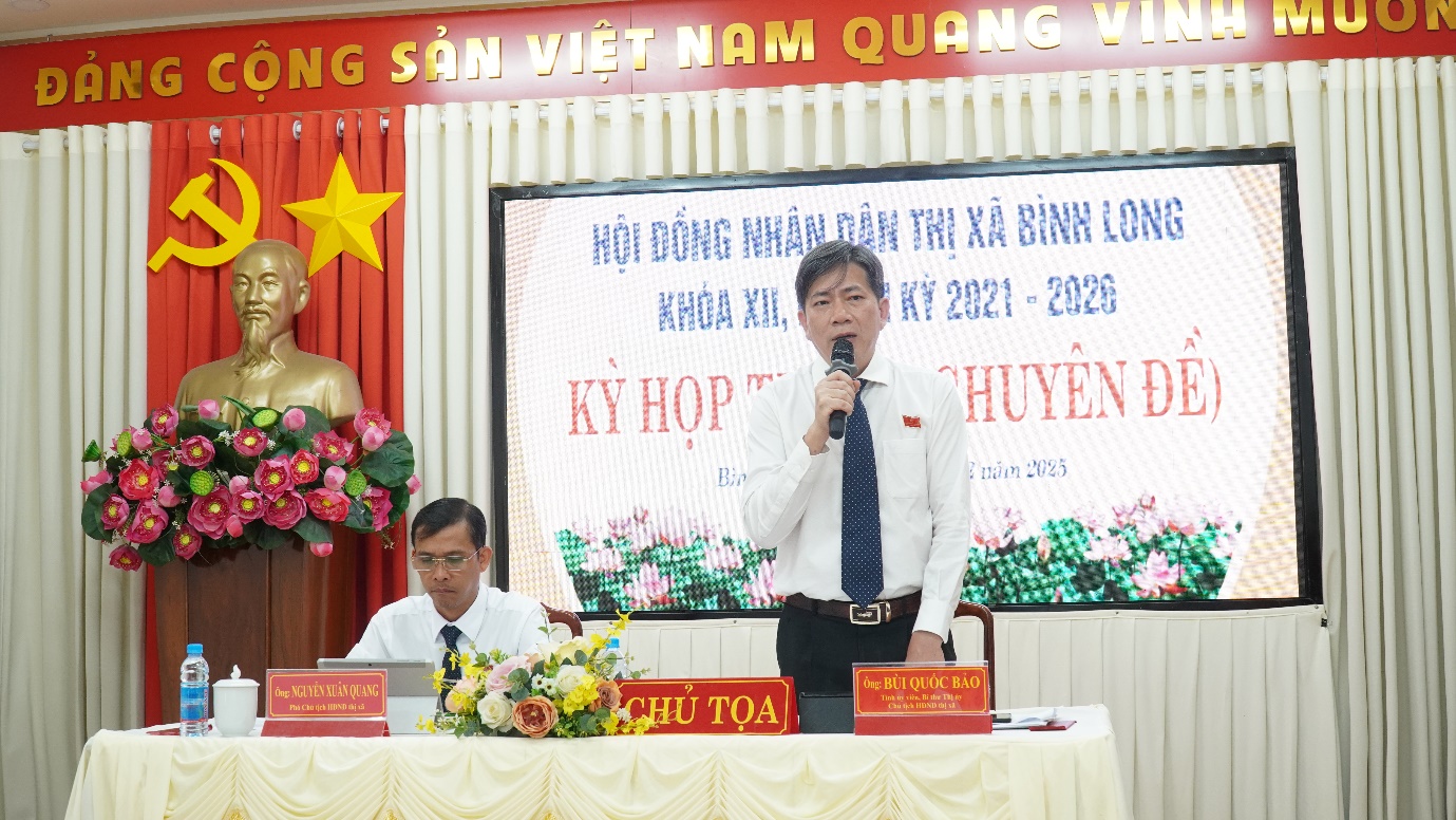 Kỳ họp thứ 20 (Chuyên đề) HĐND thị xã Bình Long khóa XII, nhiệm kỳ 2021 – 2026