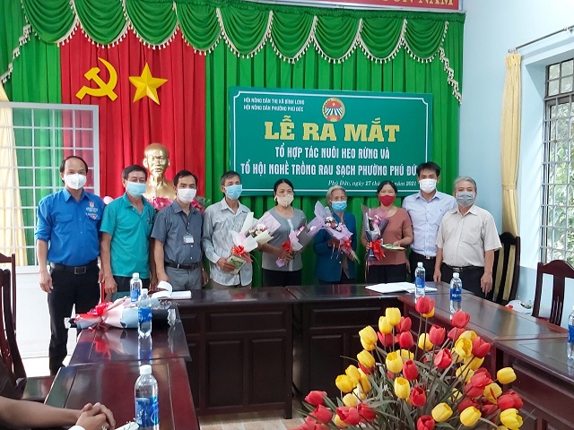 Hội Nông dân phường Phú Đức: Ra mắt Tổ hợp tác nuôi heo rừng và Tổ hội nghề trồng rau sạch